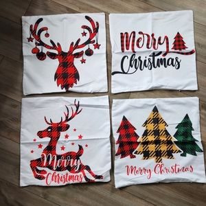 Throw Pillow Cases Holiday Theme NWT